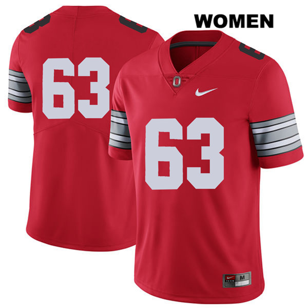 Ohio State Buckeyes Women's Kevin Woidke #63 Red Authentic Nike 2018 Spring Game No Name College NCAA Stitched Football Jersey JY19I74BB